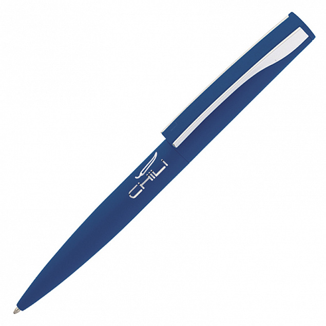 Ручка шариковая "Dial", темно-синий/серебристый, покрытие soft touch с логотипом в Екатеринбурге заказать по выгодной цене в кибермаркете AvroraStore