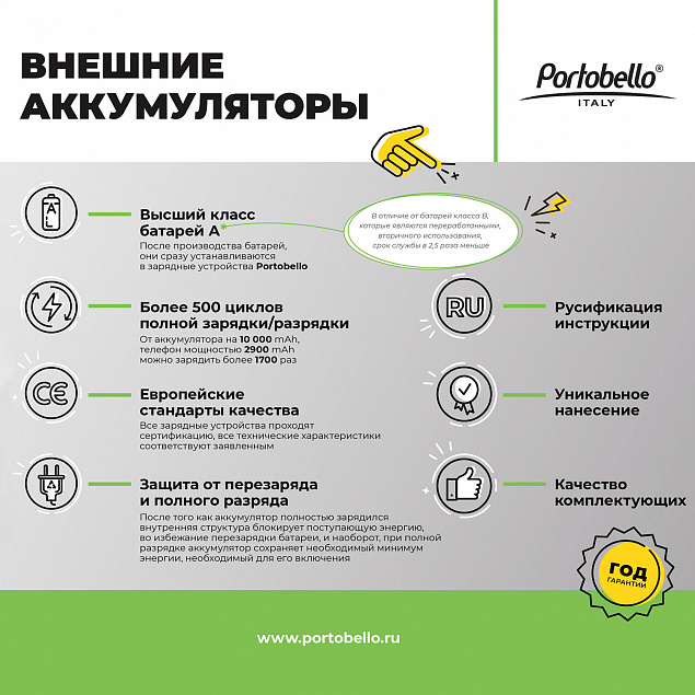 Внешний аккумулятор, Starlight PB, 5000 mAh, белый с логотипом в Екатеринбурге заказать по выгодной цене в кибермаркете AvroraStore