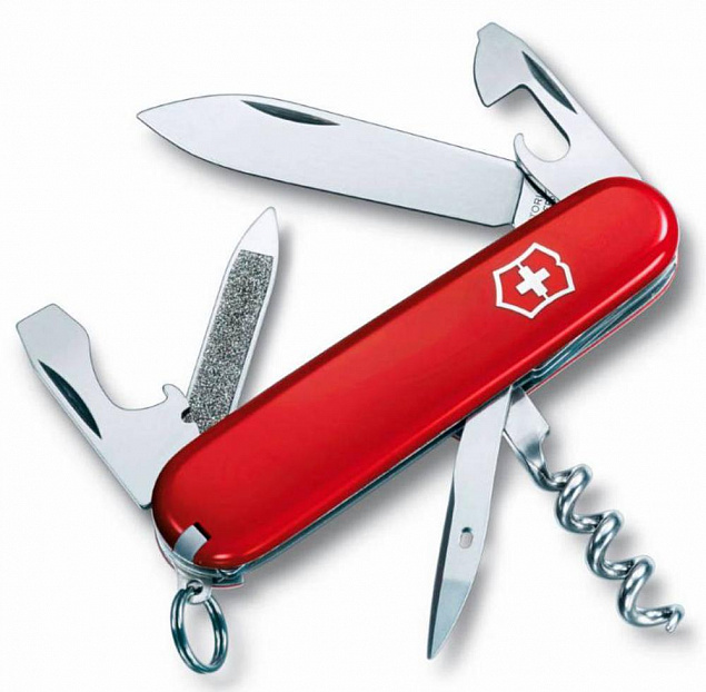 Армейский нож Sportsman 84, красный с логотипом в Екатеринбурге заказать по выгодной цене в кибермаркете AvroraStore