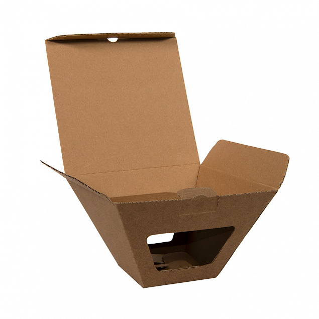Коробка для чайных пар 27600, 27800, размер 17,2х10,94х8,2 см,  микрогофрокартон, коричневый с логотипом в Екатеринбурге заказать по выгодной цене в кибермаркете AvroraStore