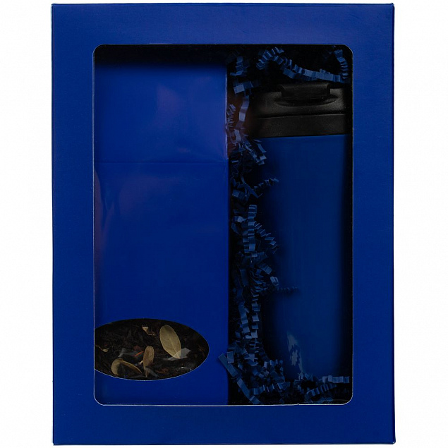 Коробка с окном InSight, синяя с логотипом в Екатеринбурге заказать по выгодной цене в кибермаркете AvroraStore
