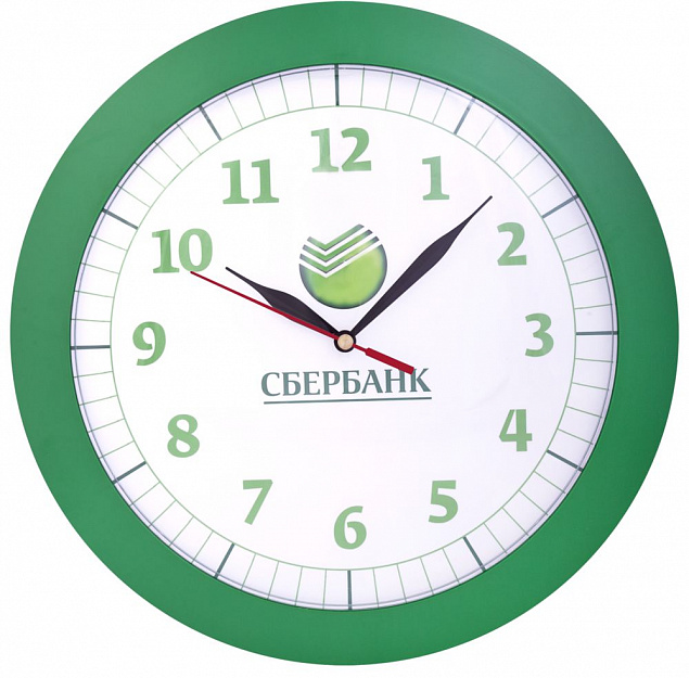 Часы настенные Vivid large, зеленые с логотипом в Екатеринбурге заказать по выгодной цене в кибермаркете AvroraStore