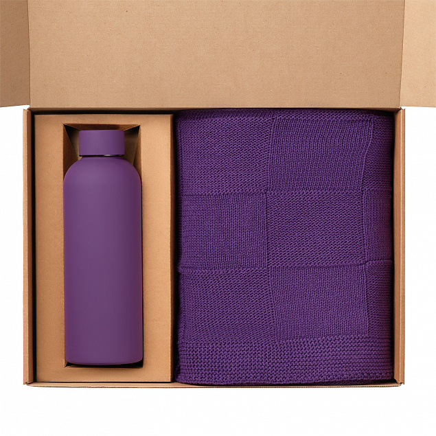 Подарочный набор Prima, Cella, фиолетовый (плед, термобутылка) с логотипом в Екатеринбурге заказать по выгодной цене в кибермаркете AvroraStore