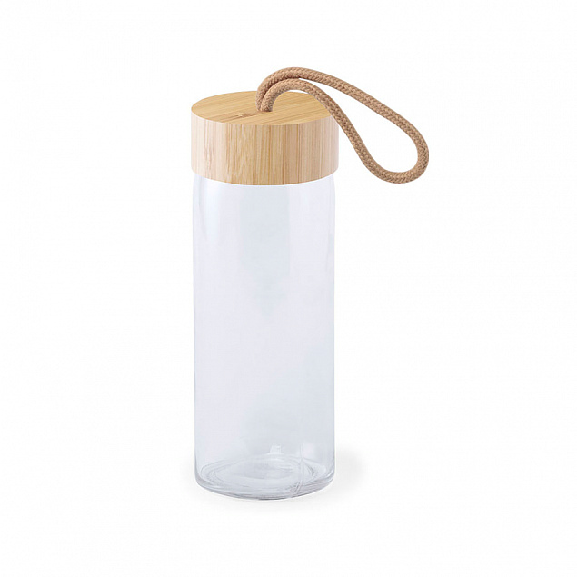 Бутылка для воды "Simple", 19 см, бамбук, стекло с логотипом в Екатеринбурге заказать по выгодной цене в кибермаркете AvroraStore