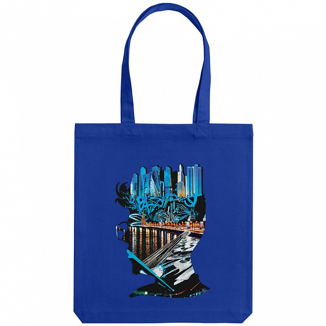 Холщовая сумка Moscow Boy, ярко-синяя с логотипом в Екатеринбурге заказать по выгодной цене в кибермаркете AvroraStore