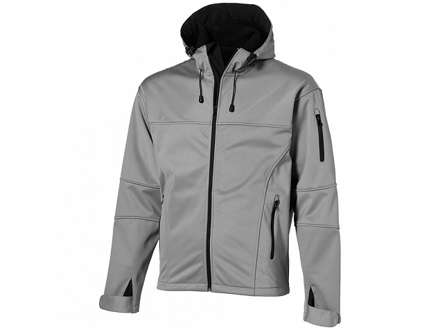 Куртка софтшел Match мужская, серый/черный с логотипом в Екатеринбурге заказать по выгодной цене в кибермаркете AvroraStore