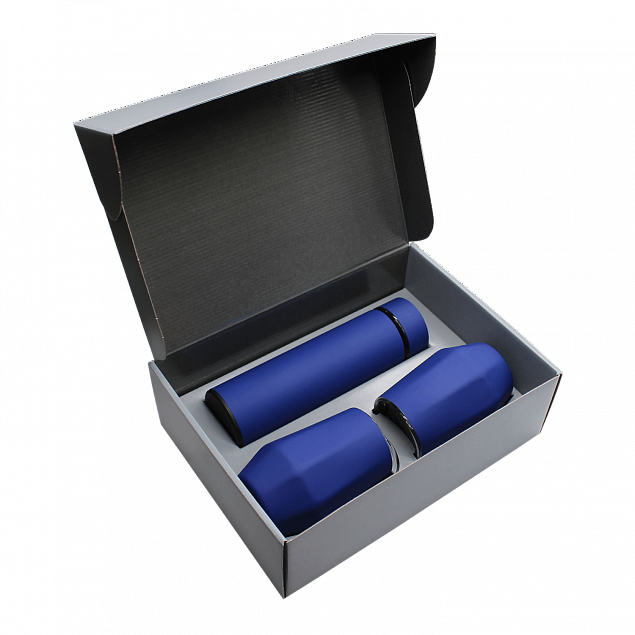 Набор Hot Box E2 софт-тач EDGE CO12s grey (синий) с логотипом в Екатеринбурге заказать по выгодной цене в кибермаркете AvroraStore