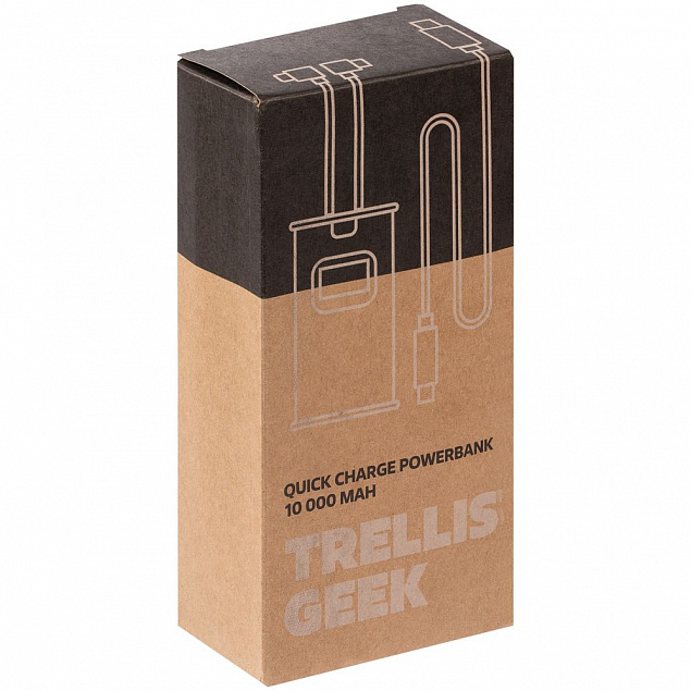 Аккумулятор c быстрой зарядкой Trellis Geek 10000 мАч, темно-серый с логотипом в Екатеринбурге заказать по выгодной цене в кибермаркете AvroraStore