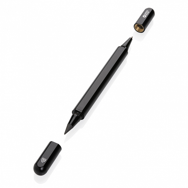 Ручка с двойным наконечником Swiss Peak Storm из переработанного алюминия RCS с логотипом в Екатеринбурге заказать по выгодной цене в кибермаркете AvroraStore