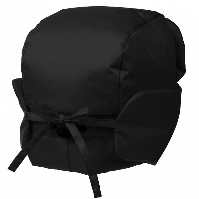 Шапка-ушанка Shelter, черная с логотипом в Екатеринбурге заказать по выгодной цене в кибермаркете AvroraStore