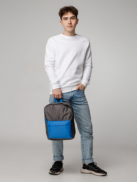 Рюкзак Sensa, серый с синим с логотипом в Екатеринбурге заказать по выгодной цене в кибермаркете AvroraStore
