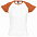 Футболка женская MILKY 150, белая с оранжевым с логотипом в Екатеринбурге заказать по выгодной цене в кибермаркете AvroraStore