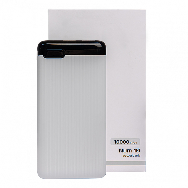 Универсальный аккумулятор OMG Num 10 (10000 мАч), белый, 13,9х6.9х1,4 см с логотипом в Екатеринбурге заказать по выгодной цене в кибермаркете AvroraStore