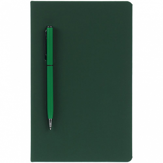 Ежедневник Magnet Shall с ручкой, зеленый с логотипом в Екатеринбурге заказать по выгодной цене в кибермаркете AvroraStore