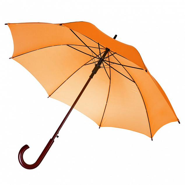 Зонт-трость Standard, оранжевый с логотипом в Екатеринбурге заказать по выгодной цене в кибермаркете AvroraStore