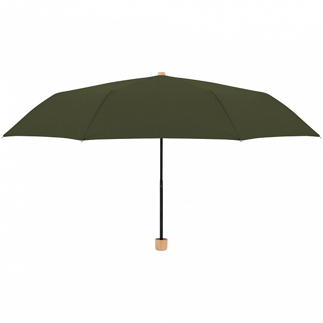 Зонт складной Nature Mini, зеленый с логотипом в Екатеринбурге заказать по выгодной цене в кибермаркете AvroraStore