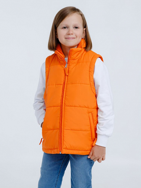 Жилет детский Kama Kids, оранжевый с логотипом в Екатеринбурге заказать по выгодной цене в кибермаркете AvroraStore