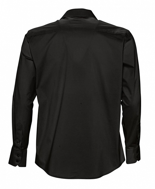 Рубашка мужская с длинным рукавом Brighton, черная с логотипом в Екатеринбурге заказать по выгодной цене в кибермаркете AvroraStore
