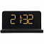 Часы настольные с беспроводным зарядным устройством Pitstop, черные с логотипом в Екатеринбурге заказать по выгодной цене в кибермаркете AvroraStore