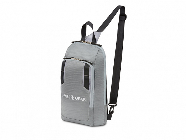 Рюкзак SWISSGEAR с одним плечевым ремнем, темно-серый/серый, полиэстер рип-стоп, 18 x 5 x 33 см, 4 л с логотипом в Екатеринбурге заказать по выгодной цене в кибермаркете AvroraStore