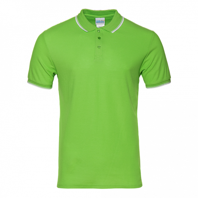 Рубашка поло Рубашка мужская 04T Ярко-зелёный с логотипом в Екатеринбурге заказать по выгодной цене в кибермаркете AvroraStore