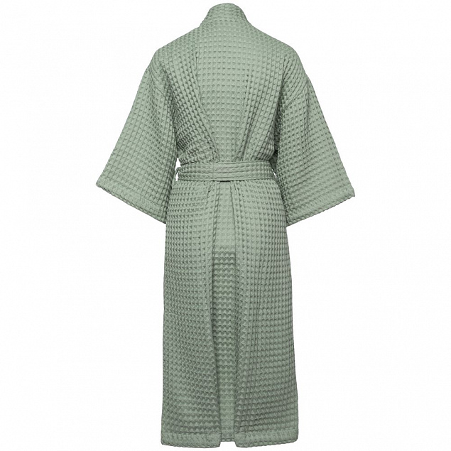 Халат вафельный женский Boho Kimono, зеленая мята с логотипом в Екатеринбурге заказать по выгодной цене в кибермаркете AvroraStore