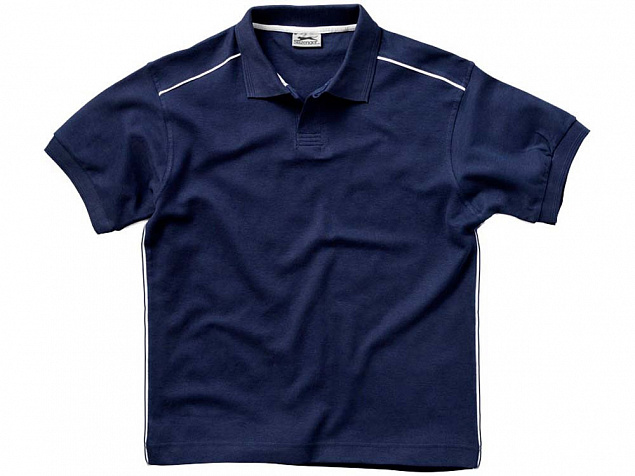 Рубашка поло Backhand мужская, темно-синий/белый с логотипом в Екатеринбурге заказать по выгодной цене в кибермаркете AvroraStore