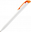 Ручка шариковая Favorite, белая с оранжевым с логотипом в Екатеринбурге заказать по выгодной цене в кибермаркете AvroraStore