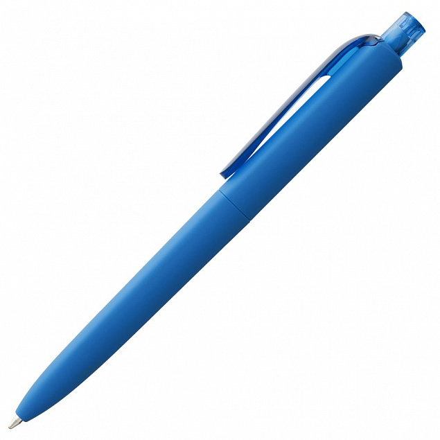 Ручка шариковая Prodir DS8 PRR-T Soft Touch, голубая с логотипом в Екатеринбурге заказать по выгодной цене в кибермаркете AvroraStore