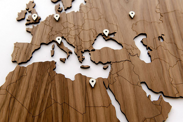 Деревянная карта мира World Map Wall Decoration Exclusive, орех с логотипом в Екатеринбурге заказать по выгодной цене в кибермаркете AvroraStore