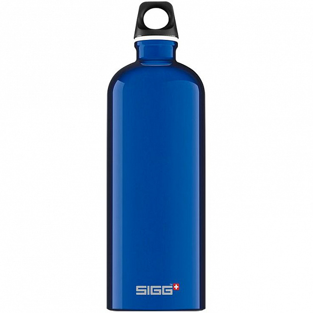 Бутылка для воды Traveller 1000, синяя с логотипом в Екатеринбурге заказать по выгодной цене в кибермаркете AvroraStore