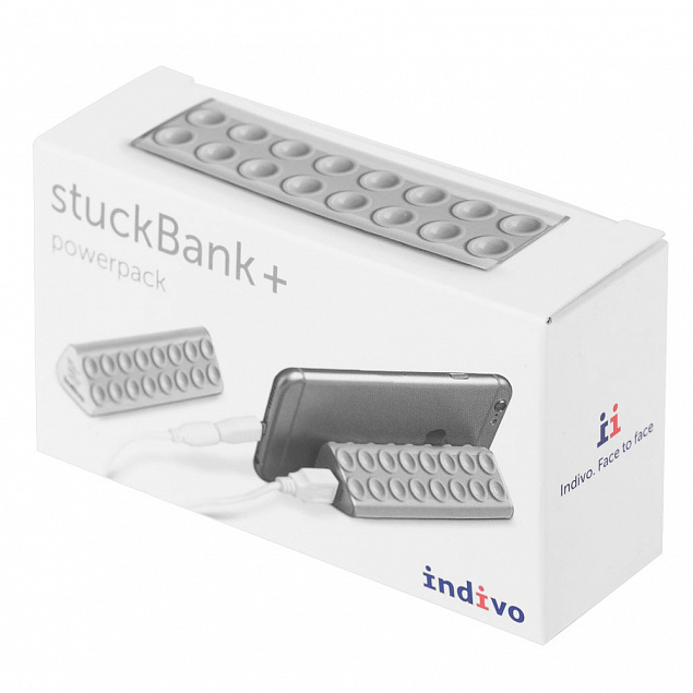 Внешний аккумулятор-подставка stuckBank Plus 2600 мАч, серебристый с логотипом в Екатеринбурге заказать по выгодной цене в кибермаркете AvroraStore