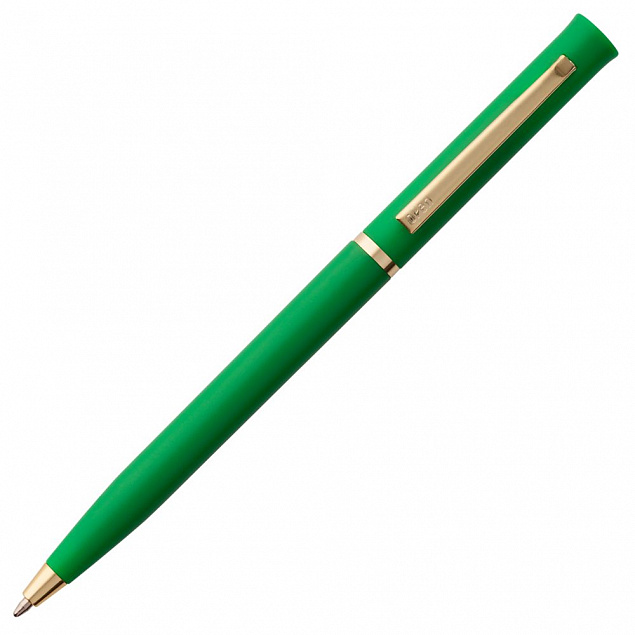 Ручка шариковая Euro Gold, зеленая с логотипом в Екатеринбурге заказать по выгодной цене в кибермаркете AvroraStore