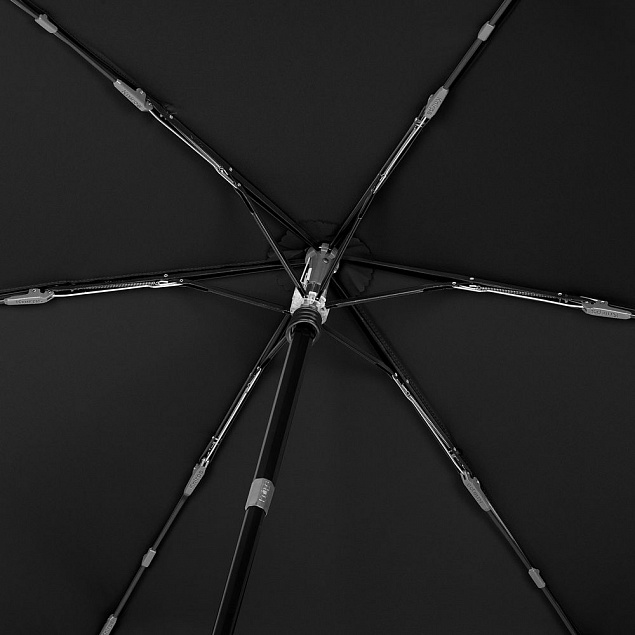 Зонт складной TS220 с безопасным механизмом, черный с логотипом в Екатеринбурге заказать по выгодной цене в кибермаркете AvroraStore