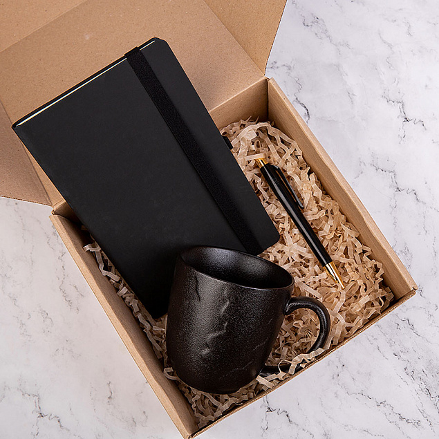 Набор подарочный BLACKNGOLD: кружка, ручка, бизнес-блокнот, коробка со стружкой с логотипом в Екатеринбурге заказать по выгодной цене в кибермаркете AvroraStore