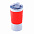 Термокружка вакуумная 'Funny" белая, голубой силикон с логотипом в Екатеринбурге заказать по выгодной цене в кибермаркете AvroraStore