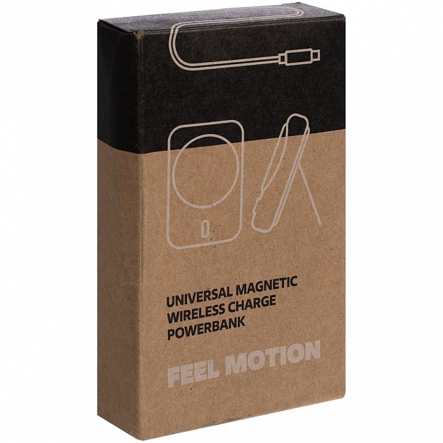 Универсальный магнитный аккумулятор Feel Motion, 5000 мАч, белый с логотипом в Екатеринбурге заказать по выгодной цене в кибермаркете AvroraStore