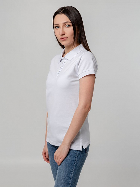 Рубашка поло женская Virma Premium Lady, белая с логотипом в Екатеринбурге заказать по выгодной цене в кибермаркете AvroraStore