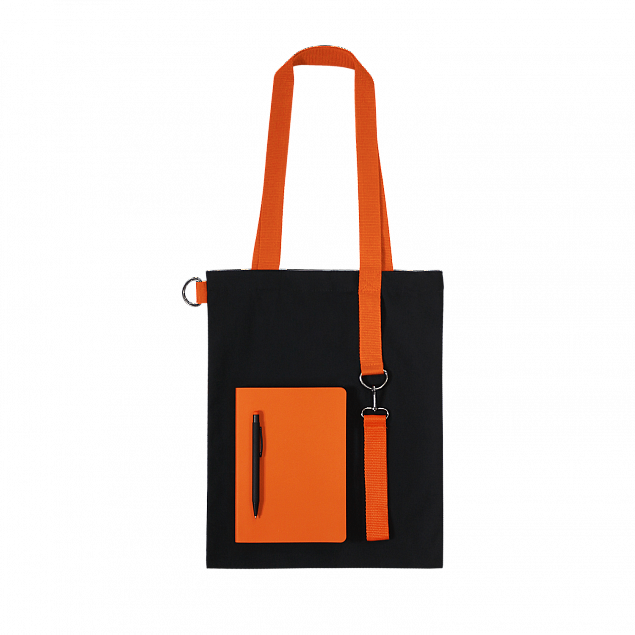 Набор Bplanner casual (чёрный с оранжевым) с логотипом в Екатеринбурге заказать по выгодной цене в кибермаркете AvroraStore