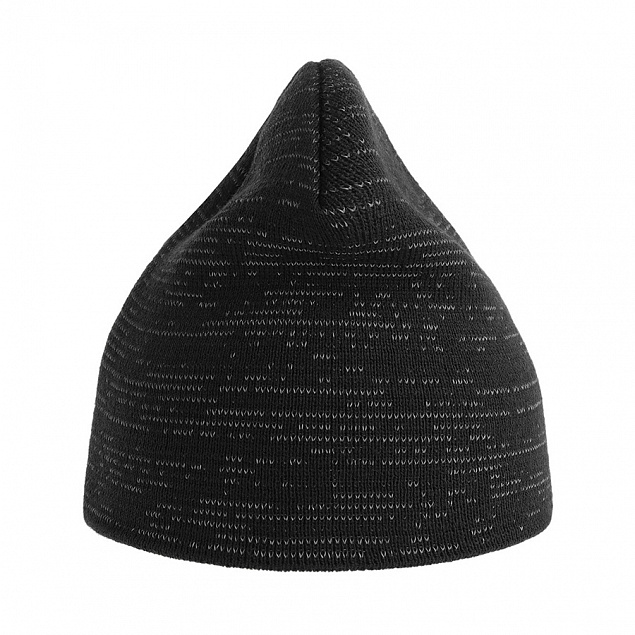 Шапка вязаная "SHINE" светоотражающая, черный, 50% переработанный полиэстер, 50% акрил  с логотипом в Екатеринбурге заказать по выгодной цене в кибермаркете AvroraStore