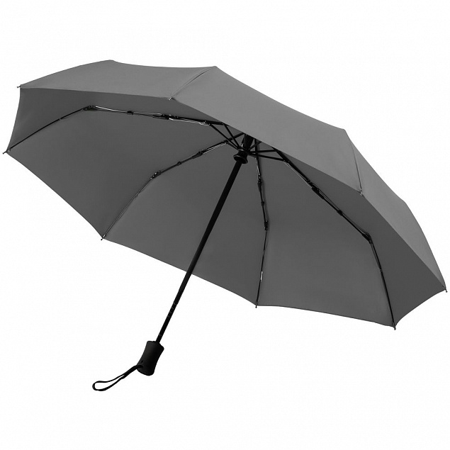 Зонт складной Monsoon, серый с логотипом в Екатеринбурге заказать по выгодной цене в кибермаркете AvroraStore