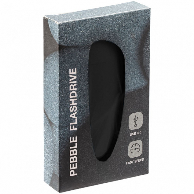 Флешка Pebble, черная, USB 3.0, 16 Гб с логотипом в Екатеринбурге заказать по выгодной цене в кибермаркете AvroraStore
