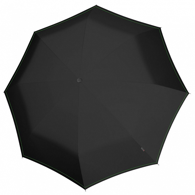 Складной зонт U.090, черный с неоново-зеленым с логотипом в Екатеринбурге заказать по выгодной цене в кибермаркете AvroraStore