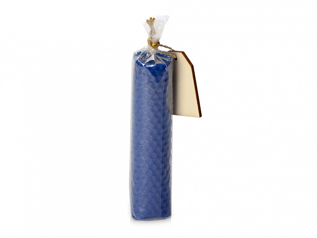 Свеча из вощины 3 х 12,5 см с деревянным ярлыком, синий с логотипом в Екатеринбурге заказать по выгодной цене в кибермаркете AvroraStore