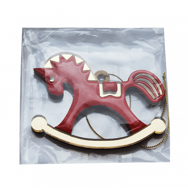 Ёлочная игрушка Лошадка (красный) с логотипом в Екатеринбурге заказать по выгодной цене в кибермаркете AvroraStore