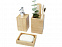 Набор из 3 аксессуаров из бамбука для ванной комнаты Hedon, natural с логотипом в Екатеринбурге заказать по выгодной цене в кибермаркете AvroraStore