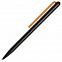 Шариковая ручка GrafeeX в чехле, черная с оранжевым с логотипом в Екатеринбурге заказать по выгодной цене в кибермаркете AvroraStore