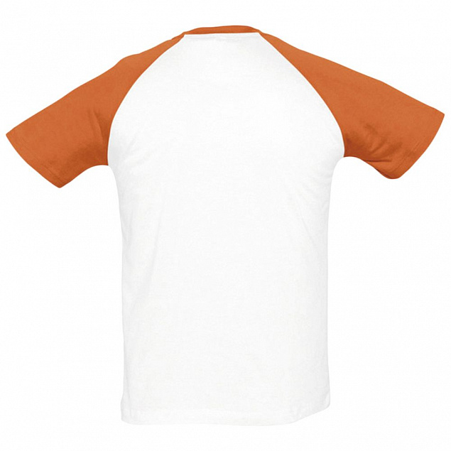 Футболка мужская двухцветная FUNKY 150, белая с оранжевым с логотипом в Екатеринбурге заказать по выгодной цене в кибермаркете AvroraStore
