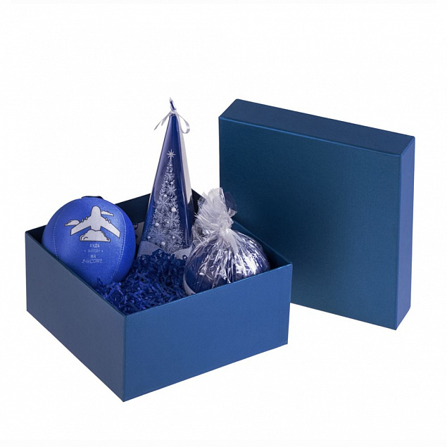 Коробка Satin, малая, синяя с логотипом в Екатеринбурге заказать по выгодной цене в кибермаркете AvroraStore