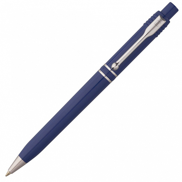 Ручка шариковая Raja Chrome, синяя с логотипом в Екатеринбурге заказать по выгодной цене в кибермаркете AvroraStore